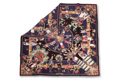 Hermès "Kachinas" Silk Scarf Blue