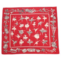 Pañuelo de seda rojo «La Danse» de Hermès