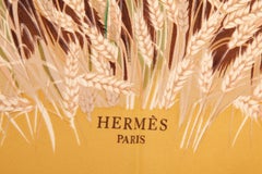 Hermes "Les Bles" Yellow Silk Scarf