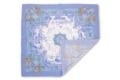 Hermès "Azulejos" Celeste Silk Scarf