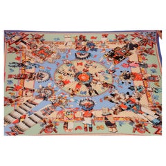Hermès "Kachinas" Pleated Silk Scarf