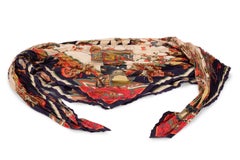 Hermès"Kachinas" Pleated Silk Scarf