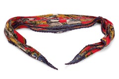 Hermès "Kachinas" Pleated Red Scarf NIB