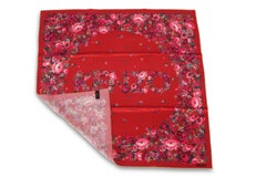 Kenzo Floral Silk Scarf Red New