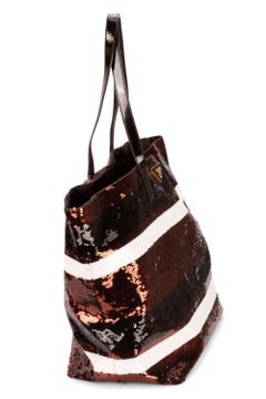 Prada Stripe Sequin Tote Large