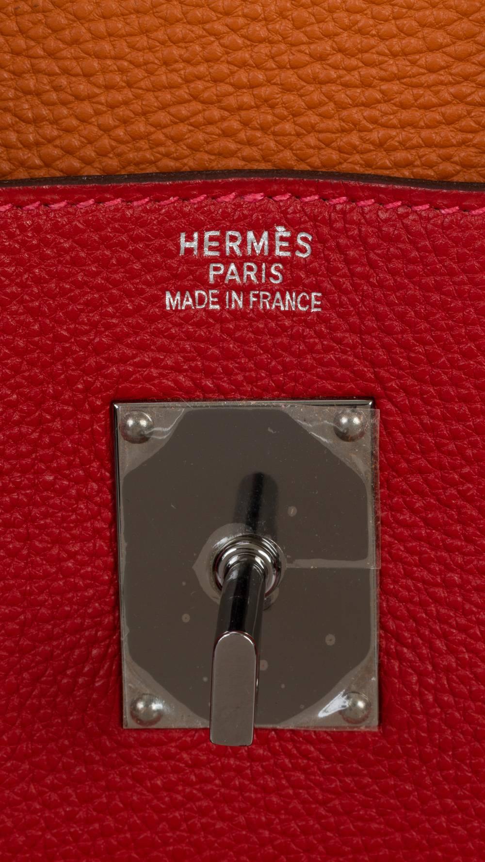 Hermès Custom Order Tricolor Birkin Hac 40 Bag In Excellent Condition In West Hollywood, CA