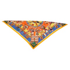 Hermès "Kachinas" Triangle Silk Scarf