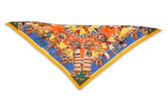 Hermès "Kachinas" Triangle Silk Scarf