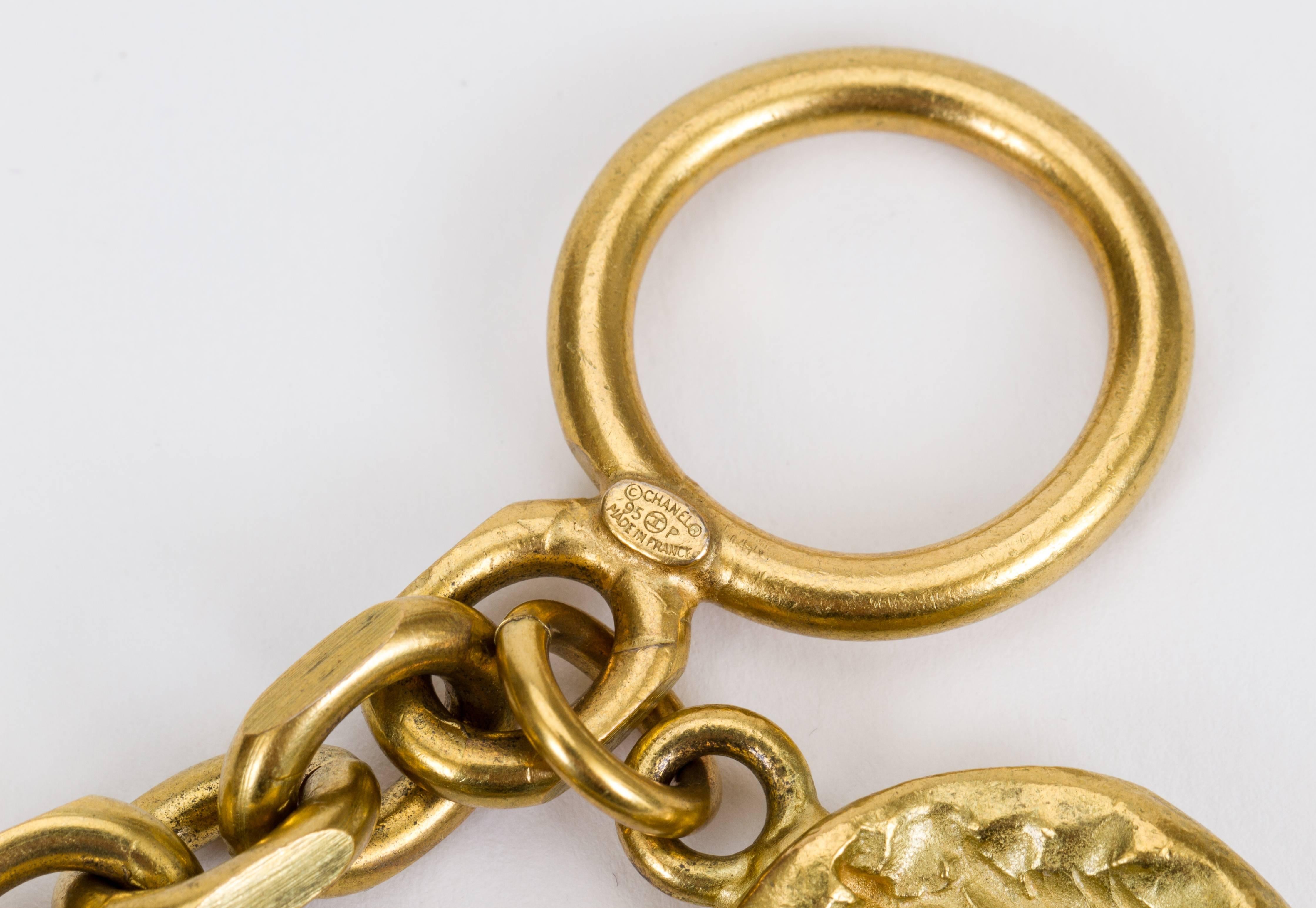 Women's Chanel Oversize Satin Gold Coin Charm Bracelet