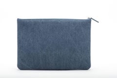 New Chanel Denim Sequins Large Clutch Bag