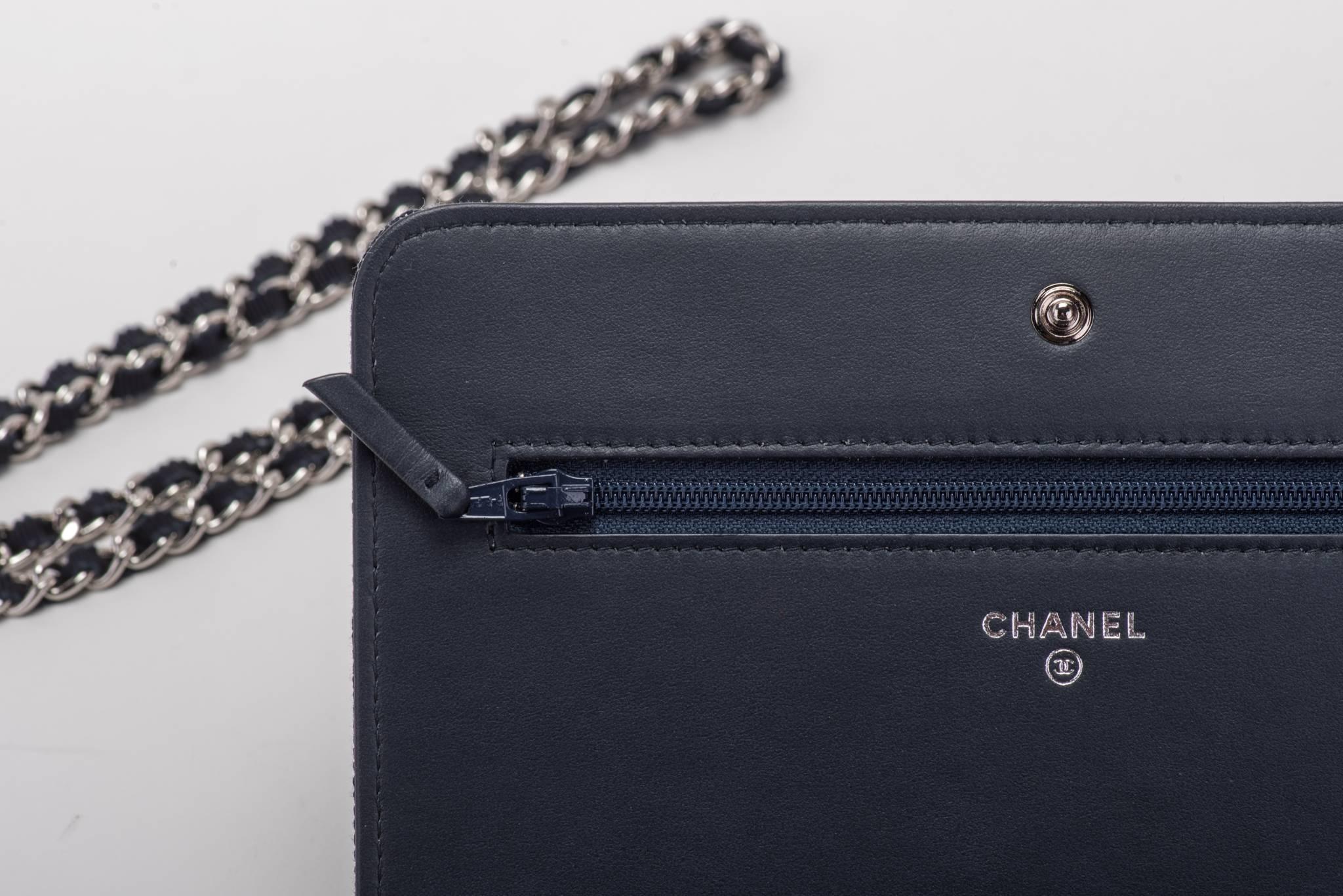 Women's New in Box Chanel Denim Leather Cross Body Bag