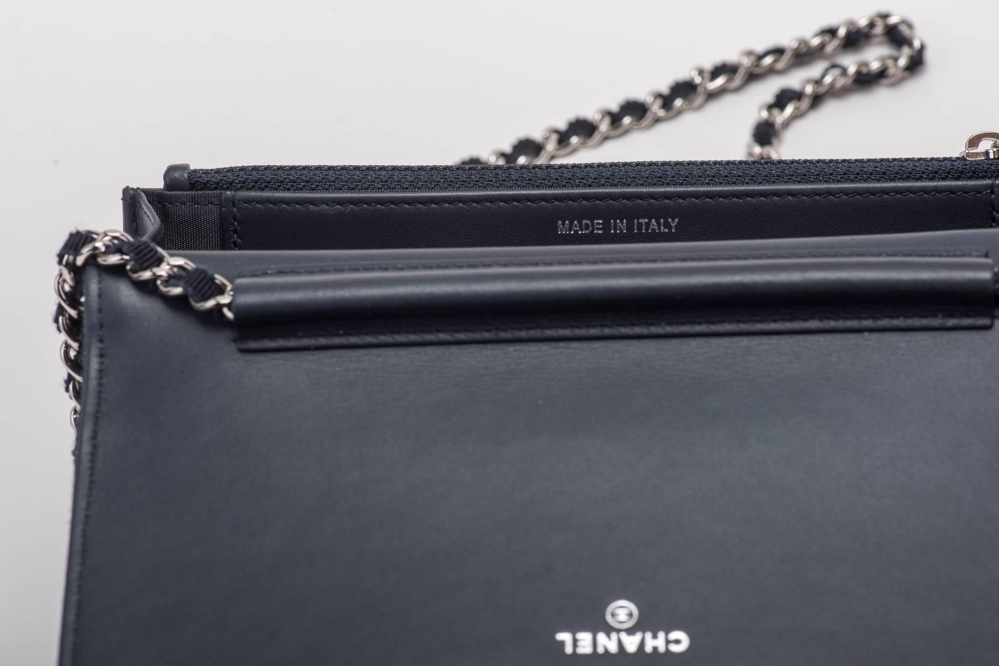 New in Box Chanel Denim Leather Cross Body Bag 1