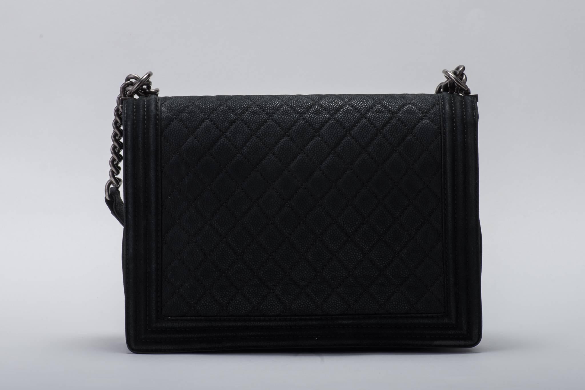 New in Box Chanel Matte Caviar Jumbo Boy Bag In New Condition In West Hollywood, CA