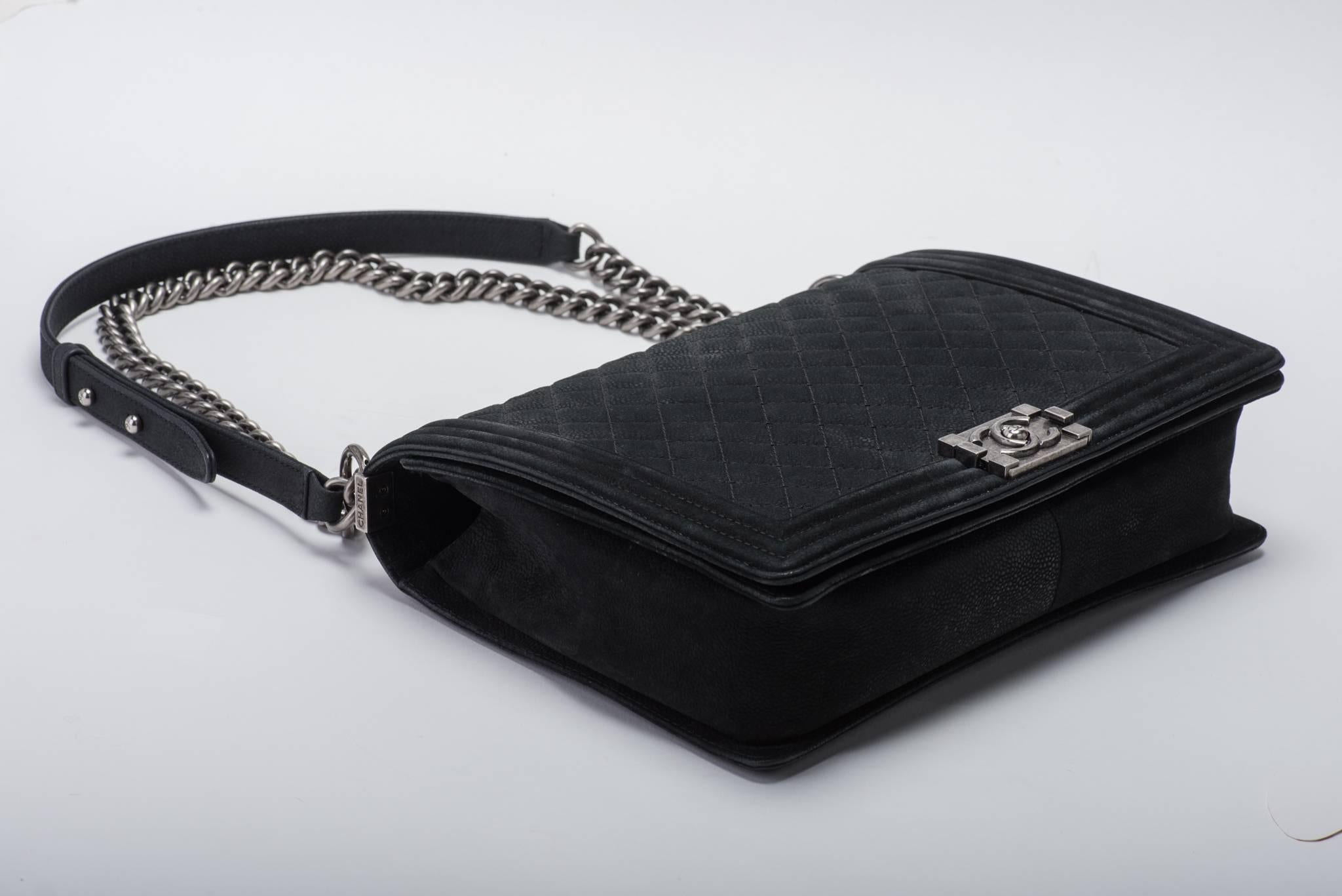 Women's New in Box Chanel Matte Caviar Jumbo Boy Bag