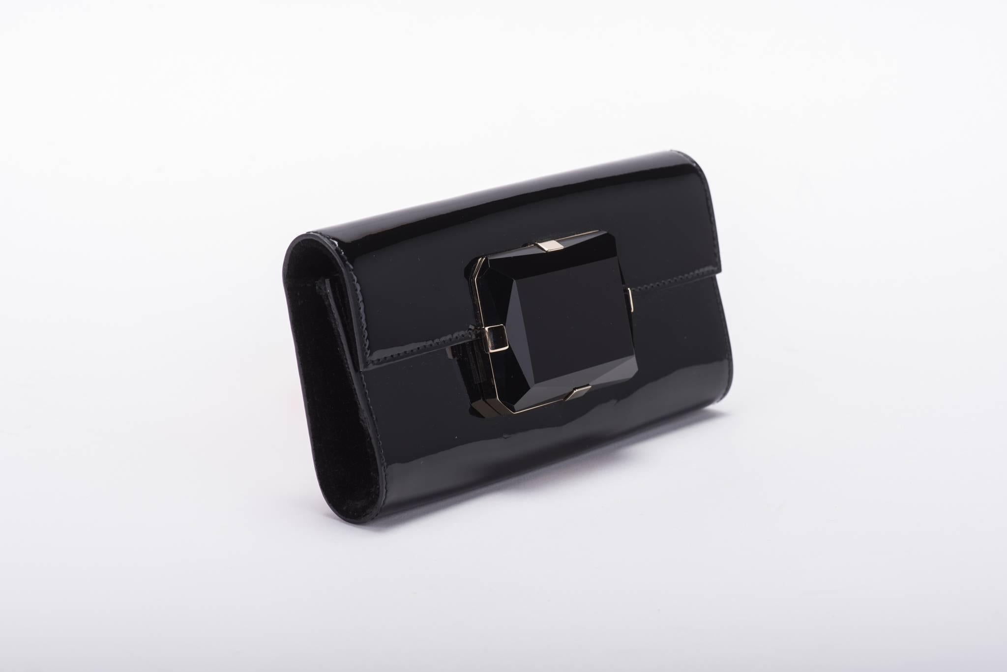 New Gucci Black Patent Jewel Clutch In New Condition In West Hollywood, CA