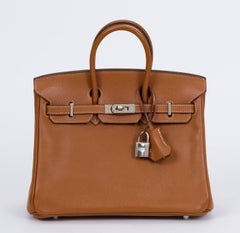 Hermes Birkin 25 CM Gold Epsom Palladium Bag