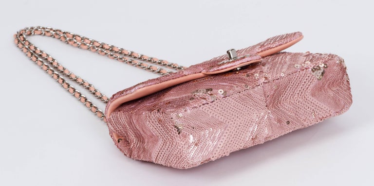 Chanel Classic Pink Sequins Evening Bag at 1stDibs