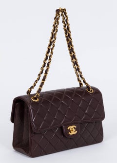 Chanel Vintage Brown Double Sided Quilted Leather Flap Bag