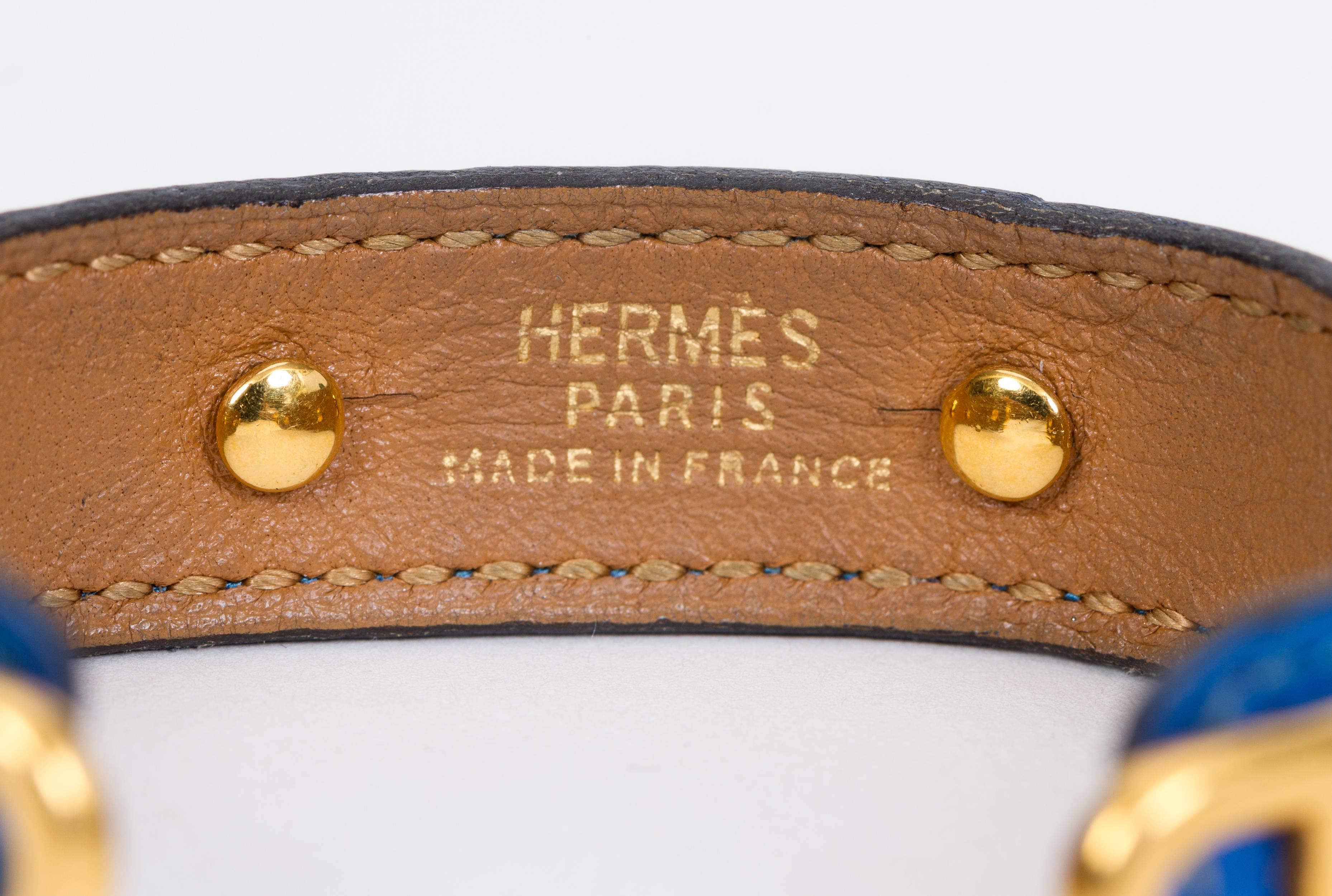 Women's Hermes Turquoise & Gold Chain Bracelet