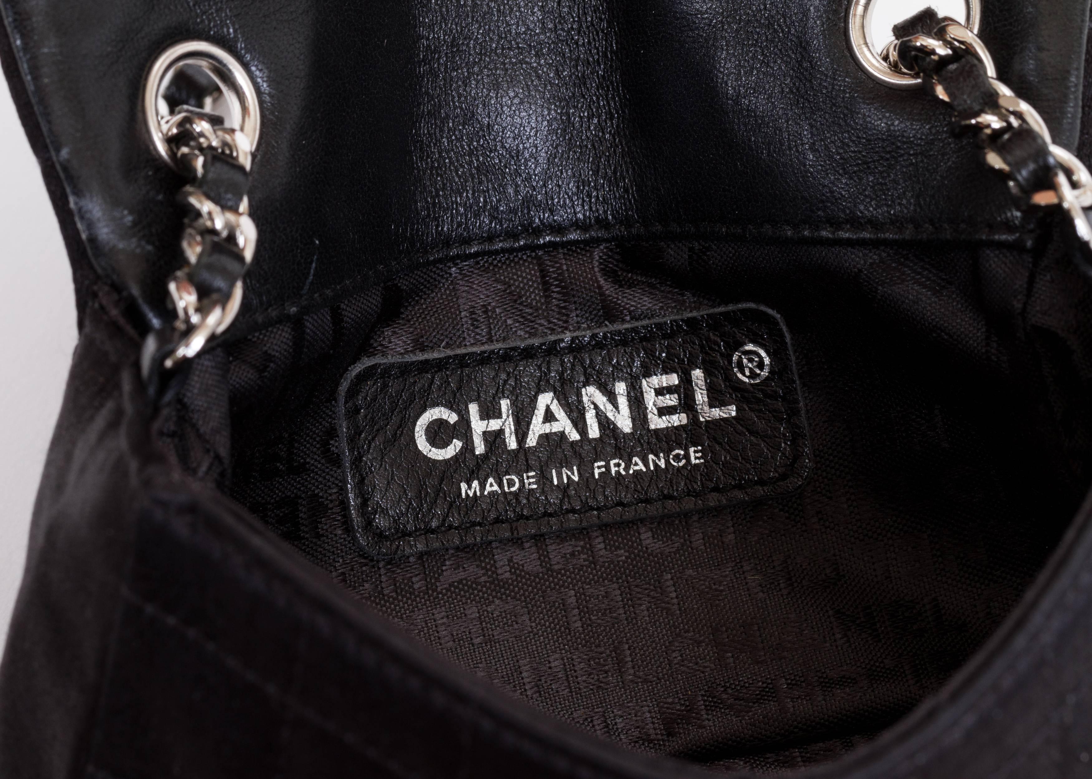 Chanel Black Silk Mini Make Up Flap Bag 2