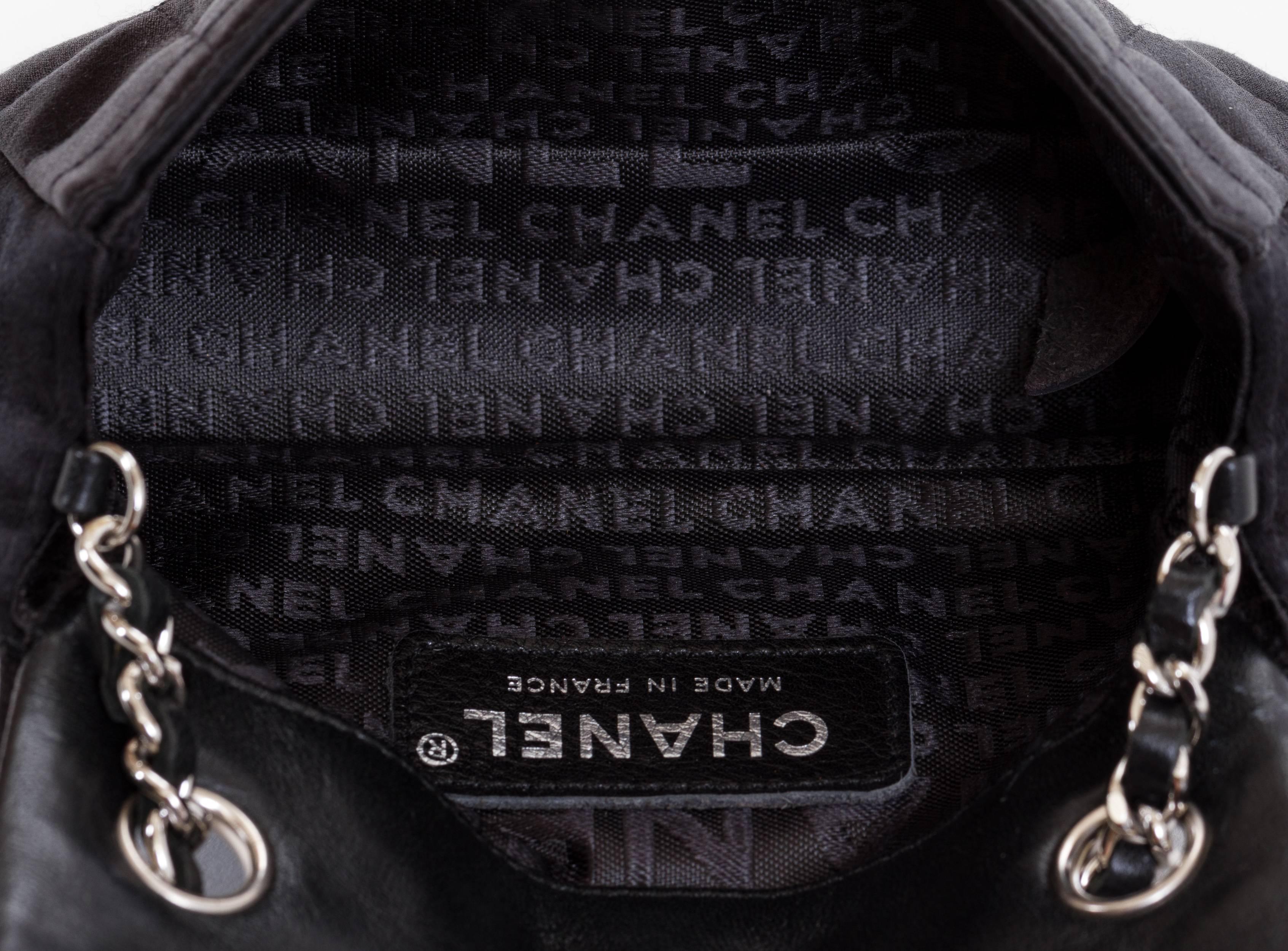 Chanel Black Silk Mini Make Up Flap Bag 3