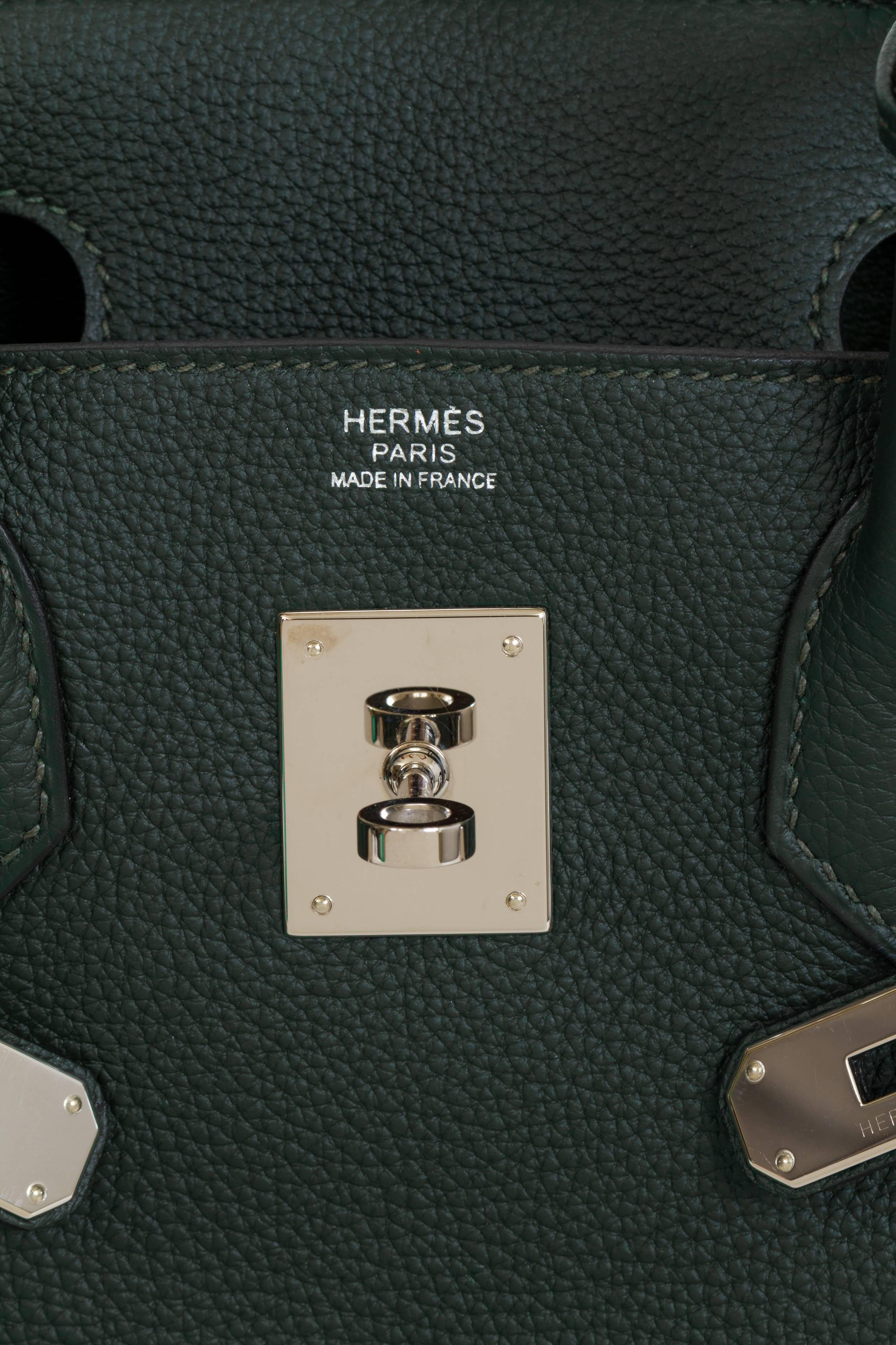 Black Hermes Birkin 30 Vert Anglais Togo