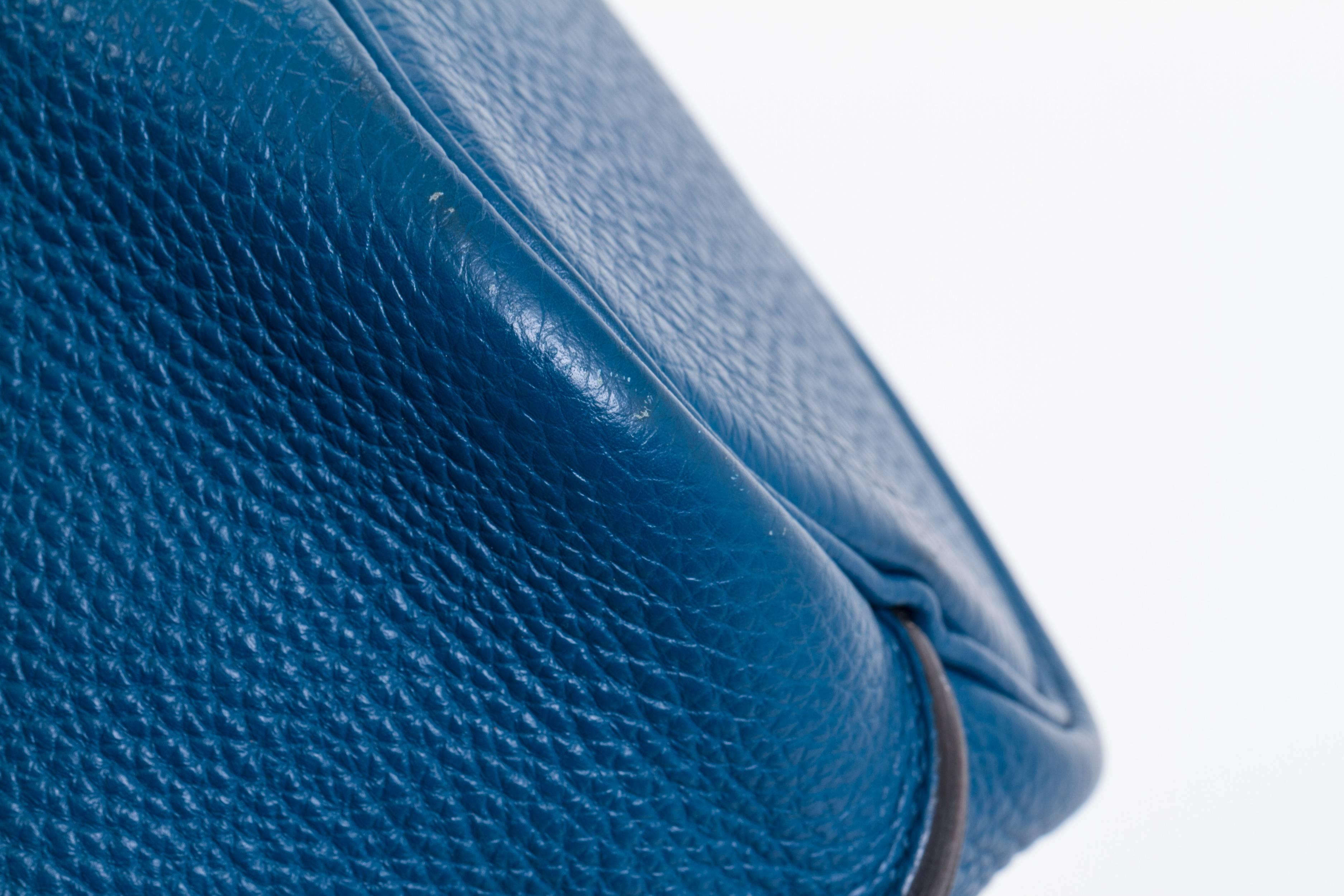 Hermes Blue Izmir So Kelly Clemence Bag In Good Condition In West Hollywood, CA