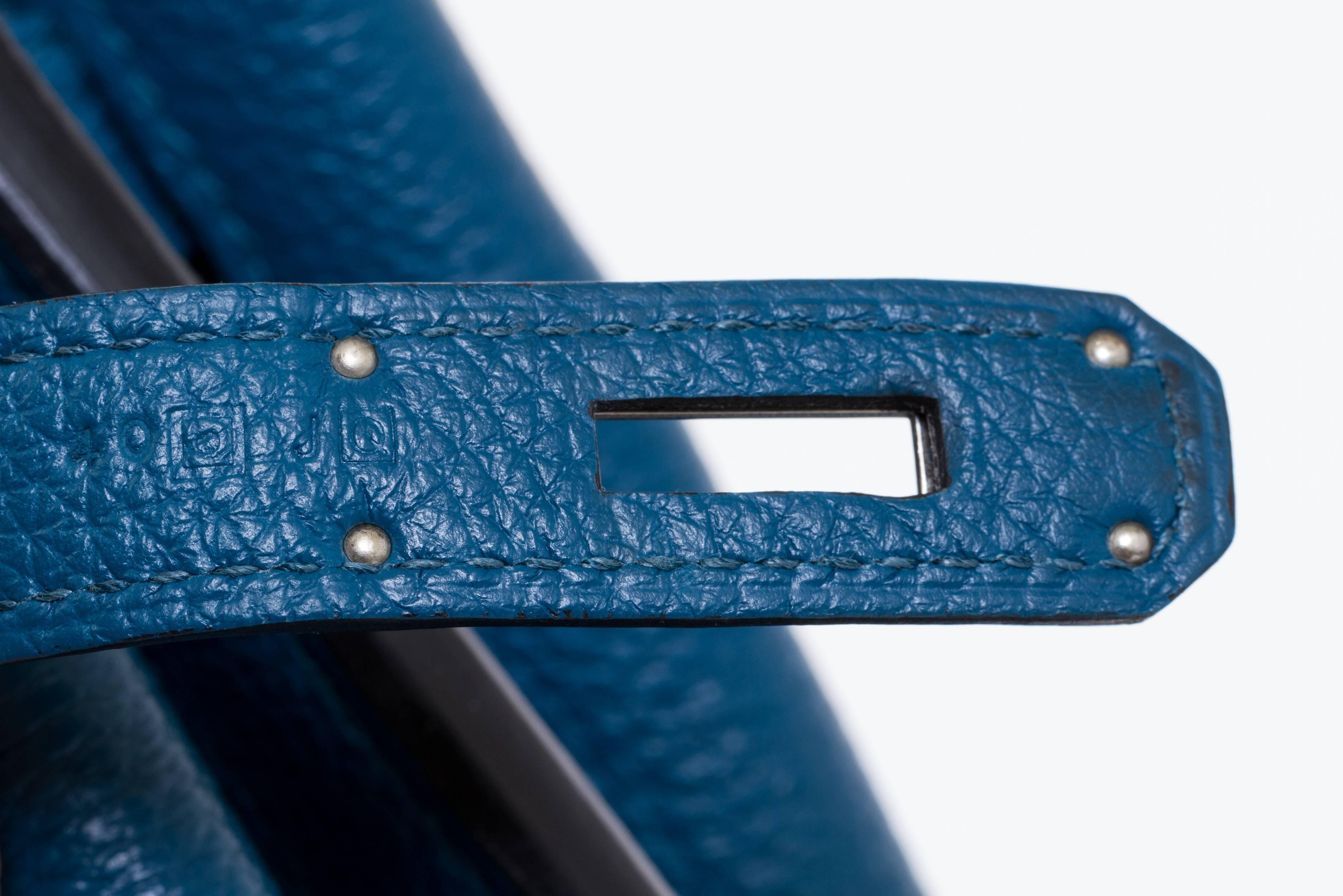 Hermes Blue Izmir So Kelly Clemence Bag 2