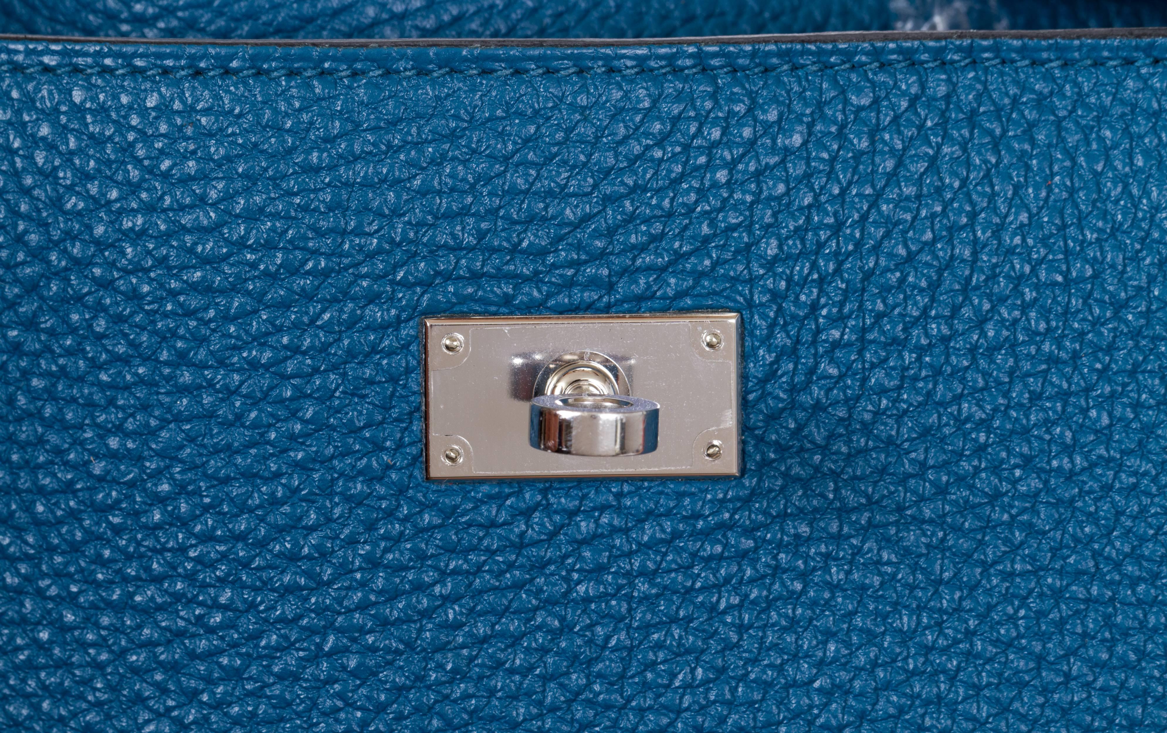 Hermes Blue Izmir So Kelly Clemence Bag 3