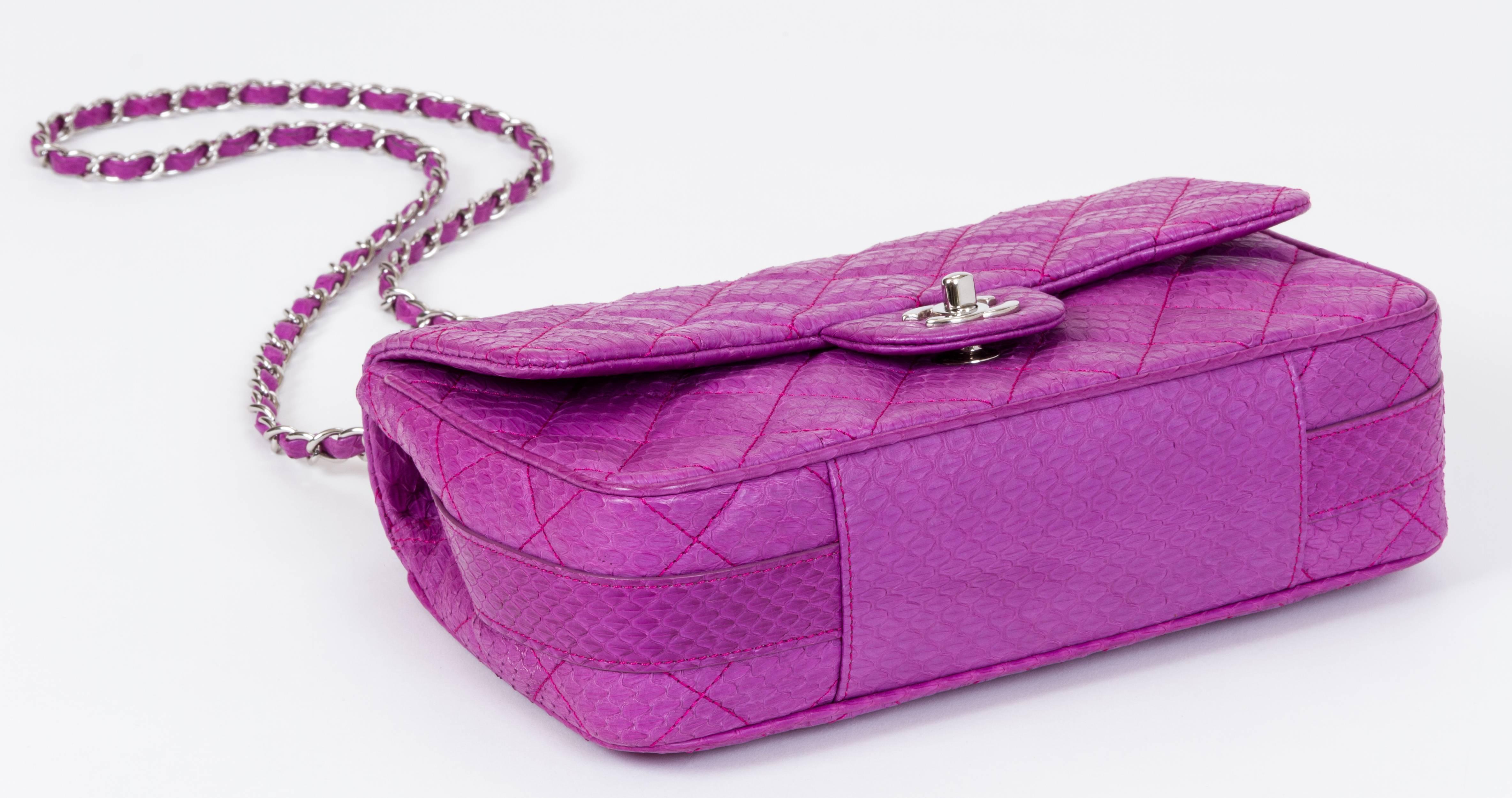 Women's Chanel Purple Python Flap Bag, 2015