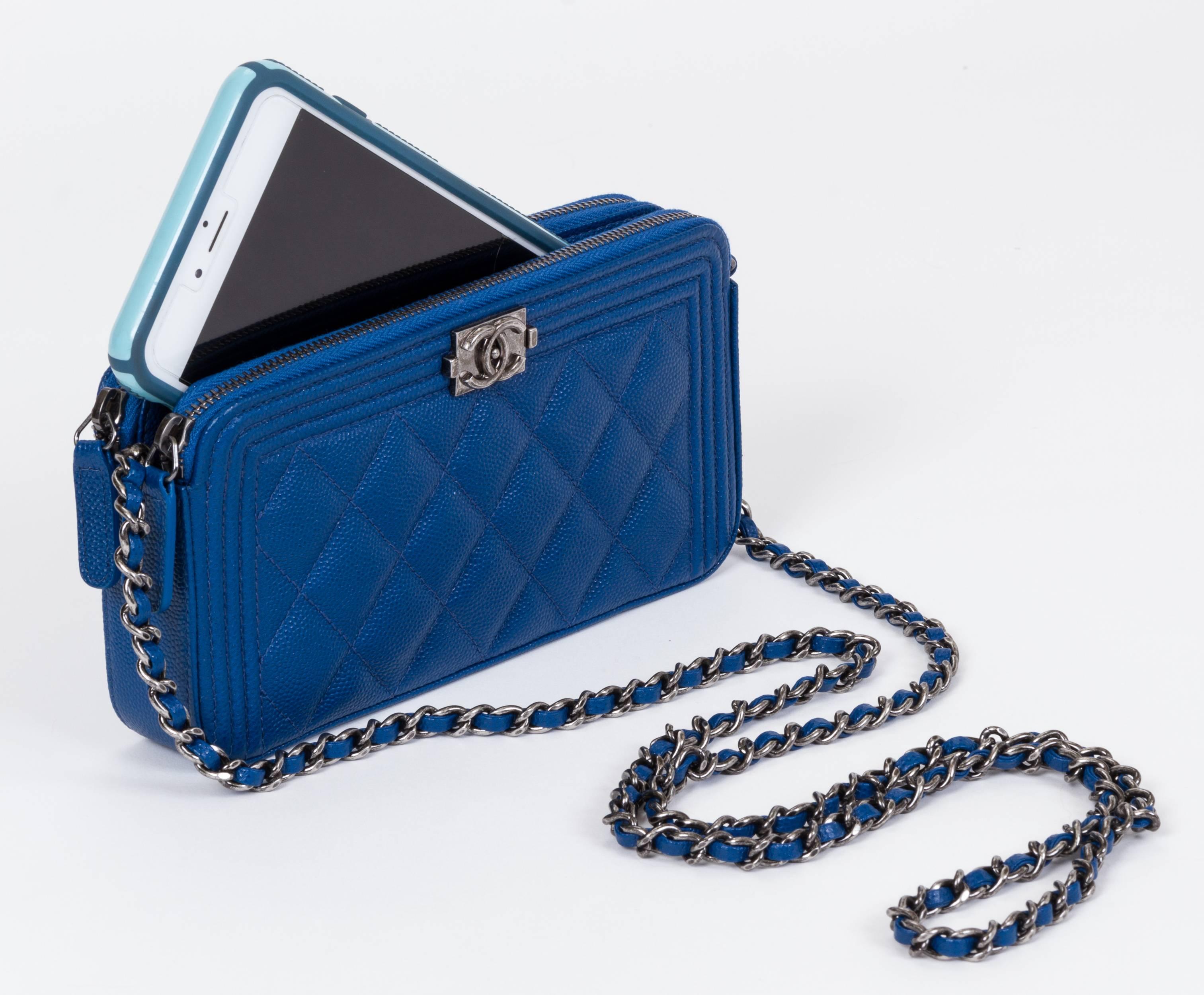 Women's New Chanel  Blue Caviar Crossbody WOC Bag