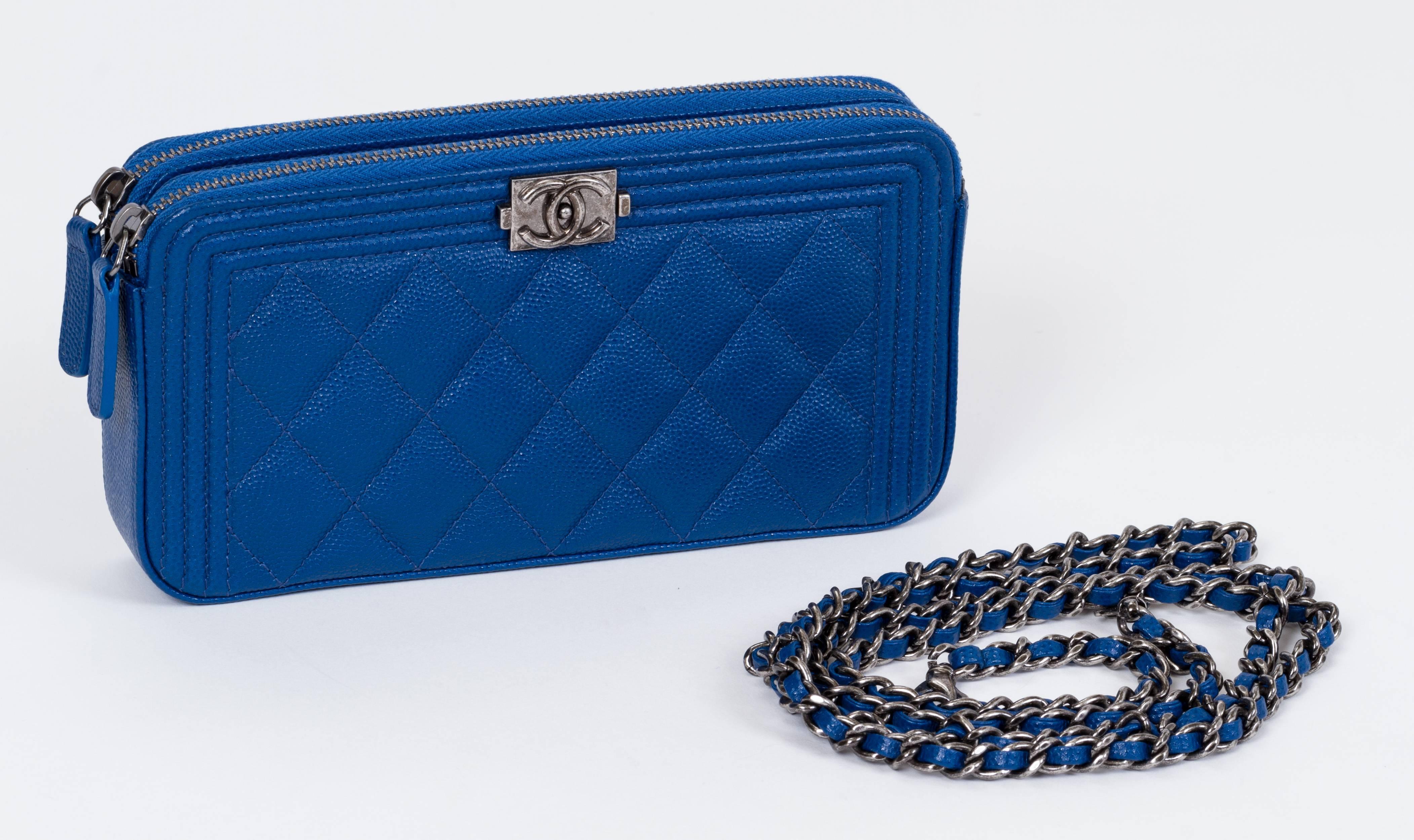New Chanel  Blue Caviar Crossbody WOC Bag 4