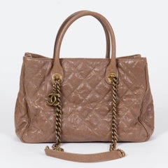 Chanel Camel Glazed Caviar 2 Way Tote