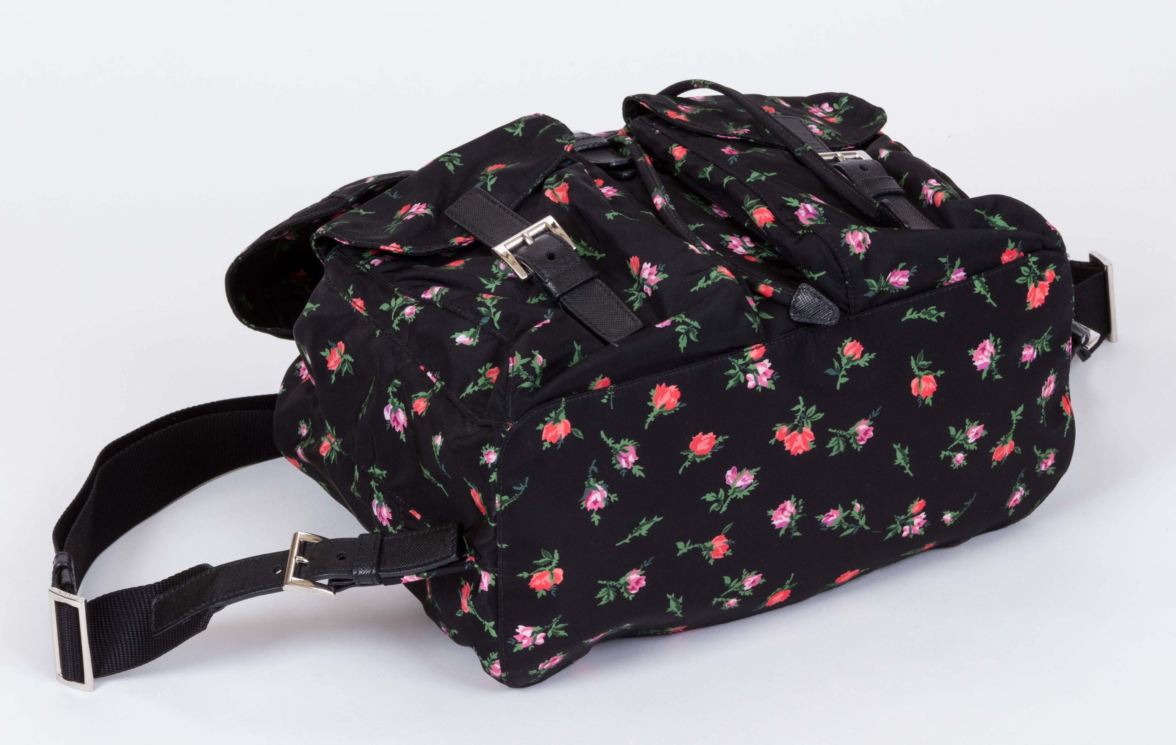 Women's or Men's Prada Black Nylon Rosetted Backpack