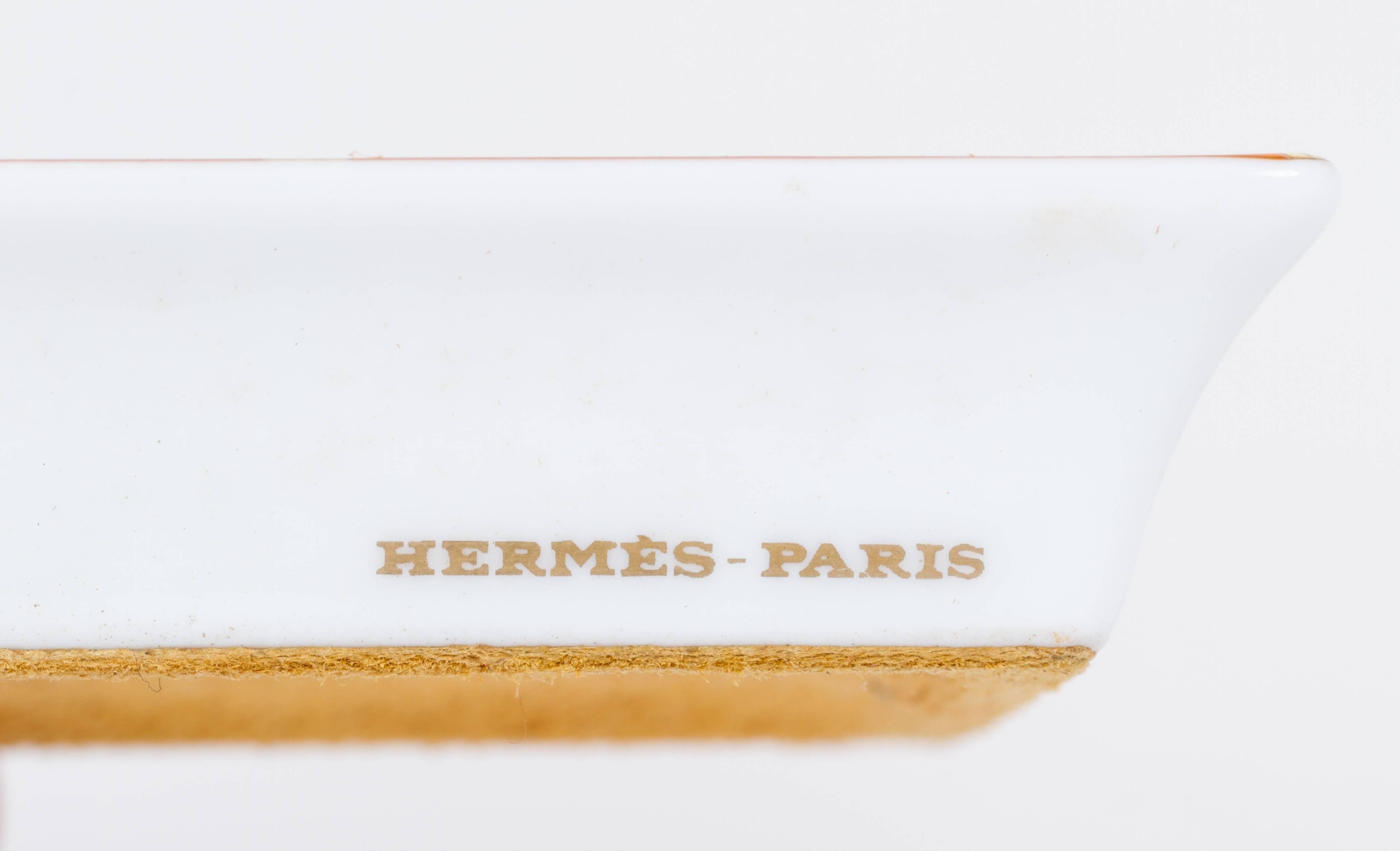Hermes Flowers Porcelain Small Tray In Excellent Condition In West Hollywood, CA