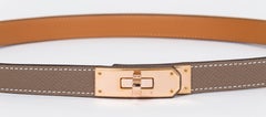 NEW Hermes Kelly Belt In Rose Gold & Etoupe
