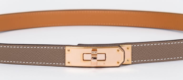 Hermes Kelly Belt White Rose Gold Hardware Brand New With Box Under Retail
