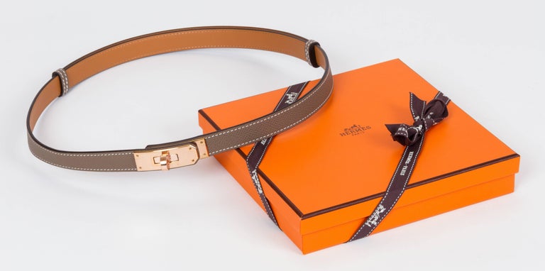 NEW Hermes Kelly Belt In Rose Gold and Etoupe at 1stDibs | hermes kelly ...