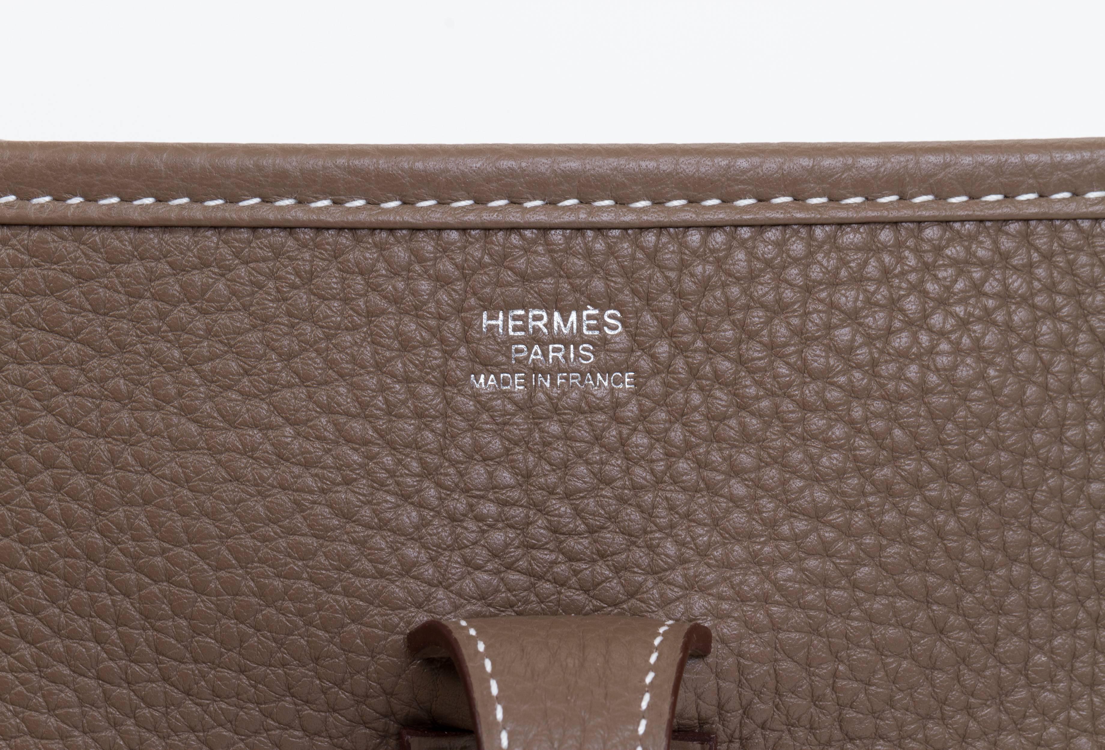 Hermes New Etoupe Clemence Evelyne Bag 1