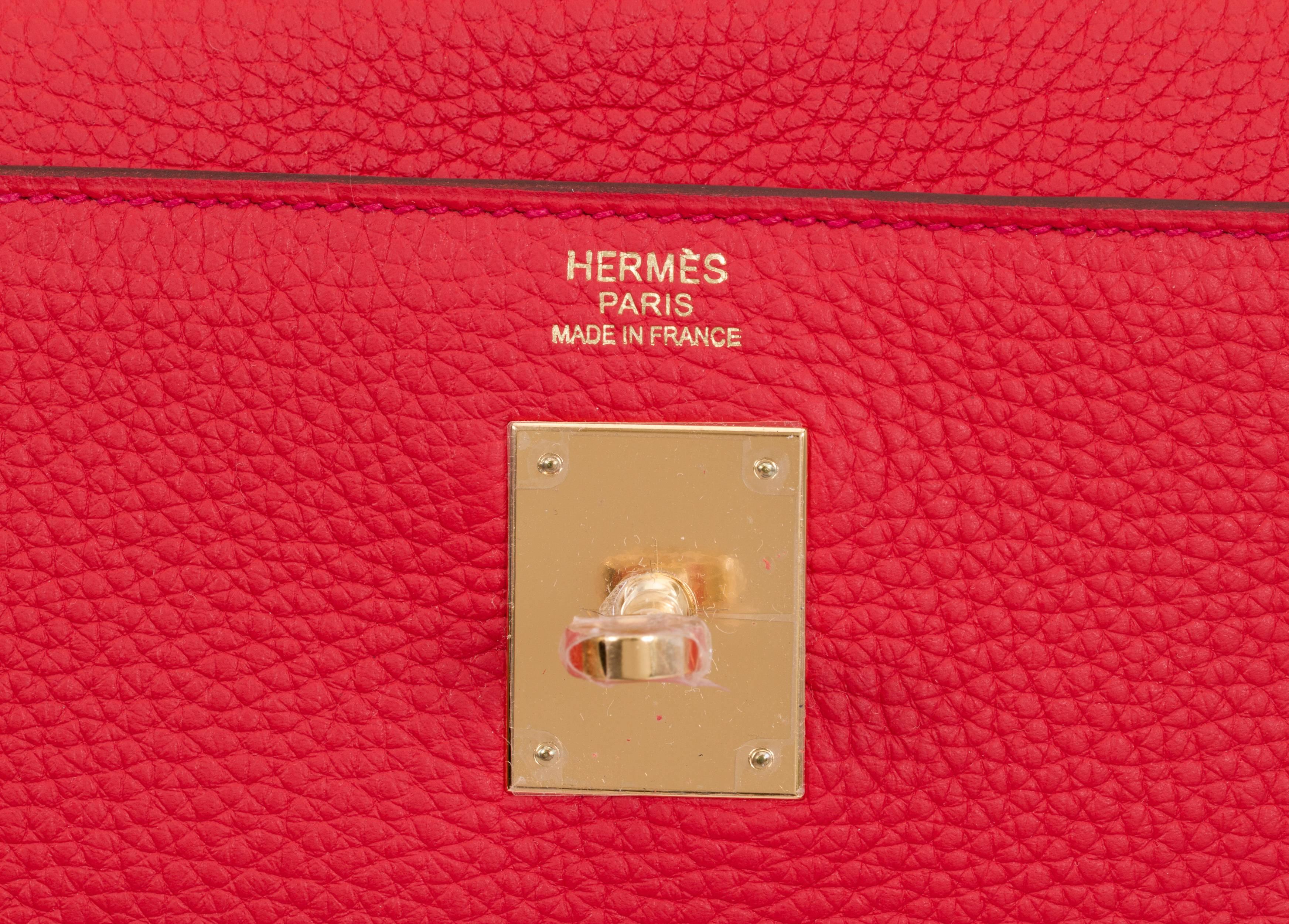 NEW in Box Hermès 32cm Rouge Tomate Kelly Bag  3