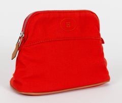 New Hermès Terracotta Fabric Travel Case