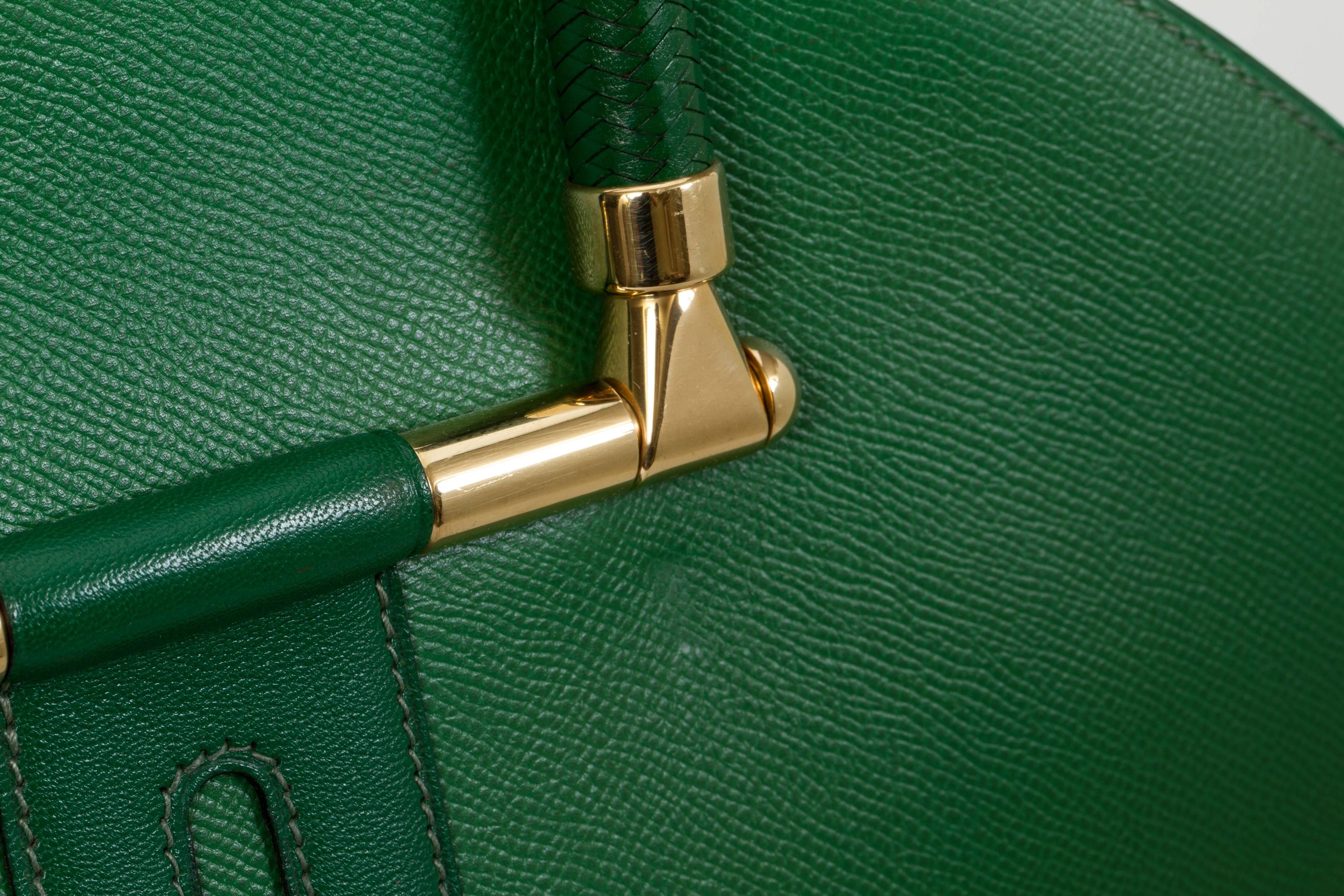 Women's or Men's Hermes Vintage Oversize Bengale Green Tote Travel Bag