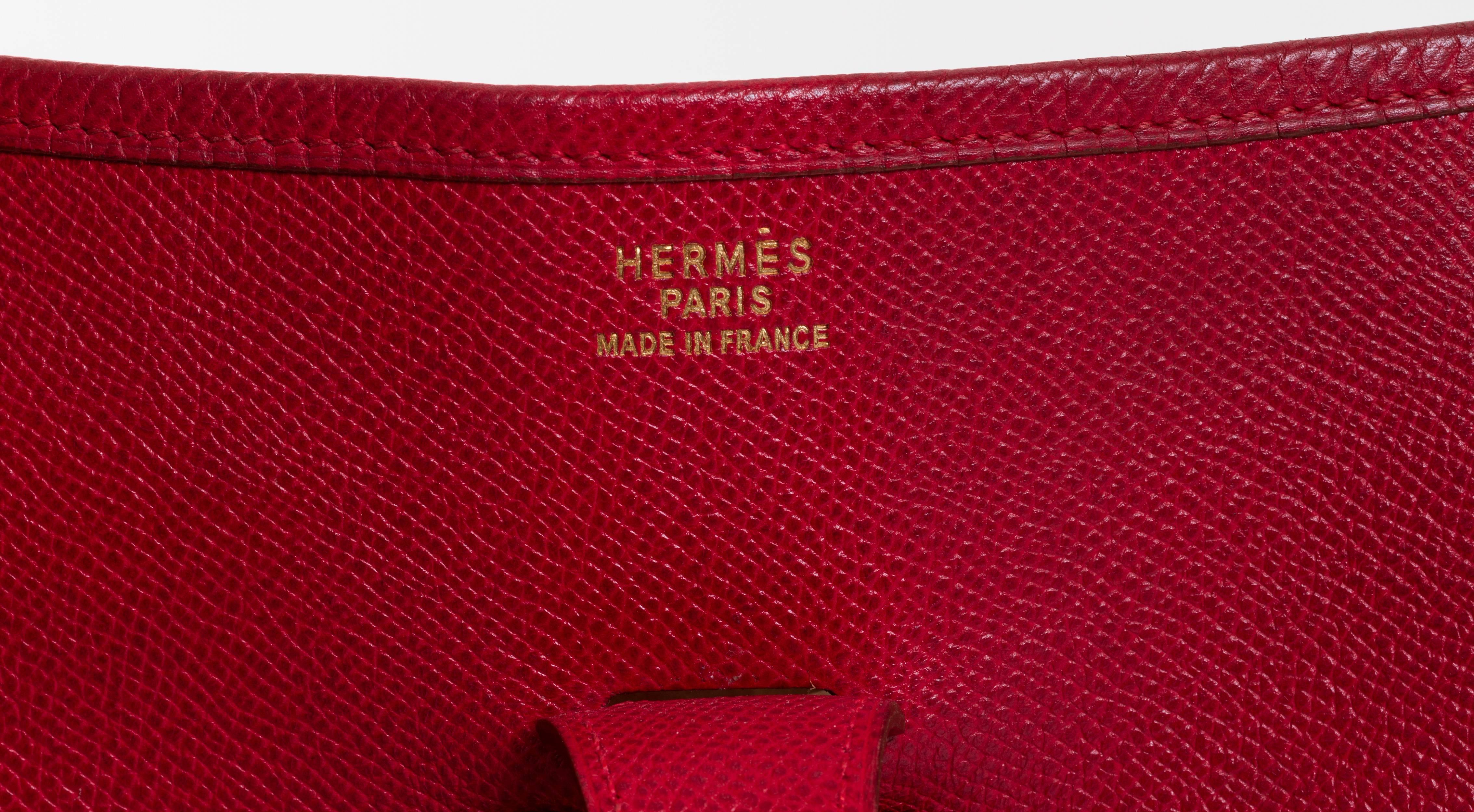 Women's Hermès Rouge Vif Epsom GM Evelyne Bag