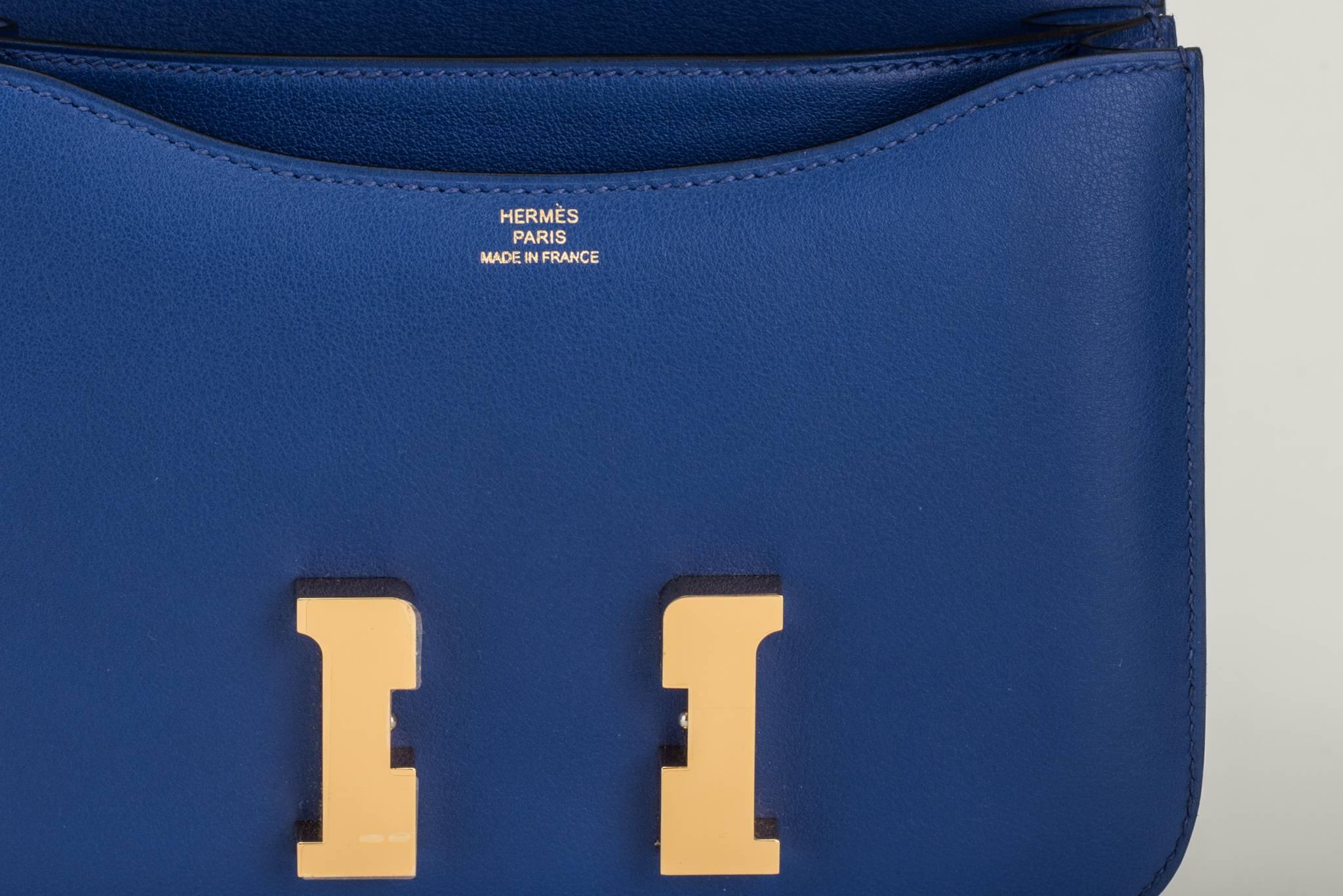 Women's Hermes Mini Constance 18cm Electric Blue Bag