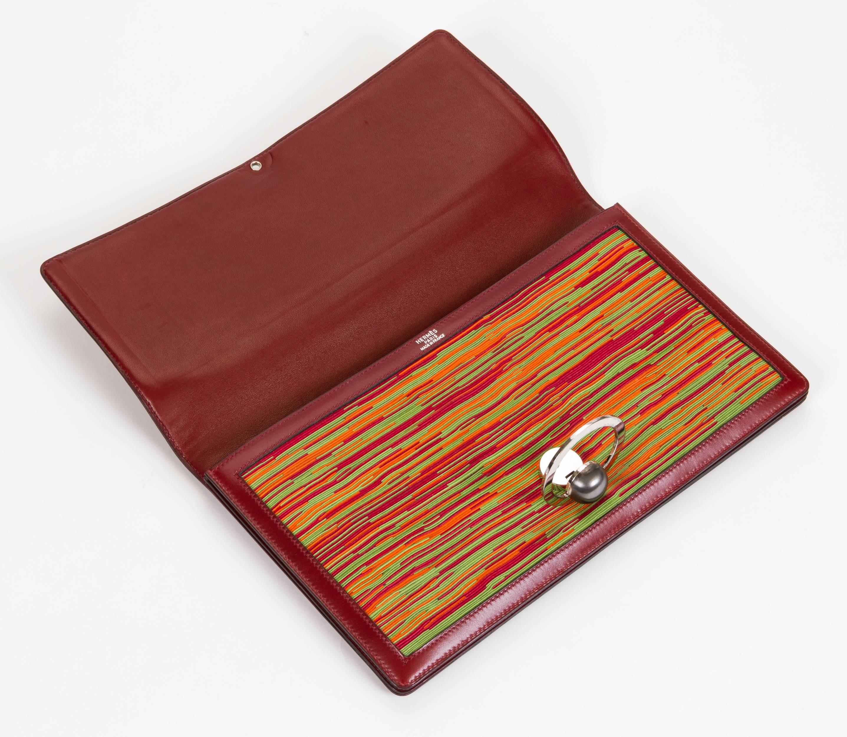 Hermes Vibrato Vintage Red Clutch 1