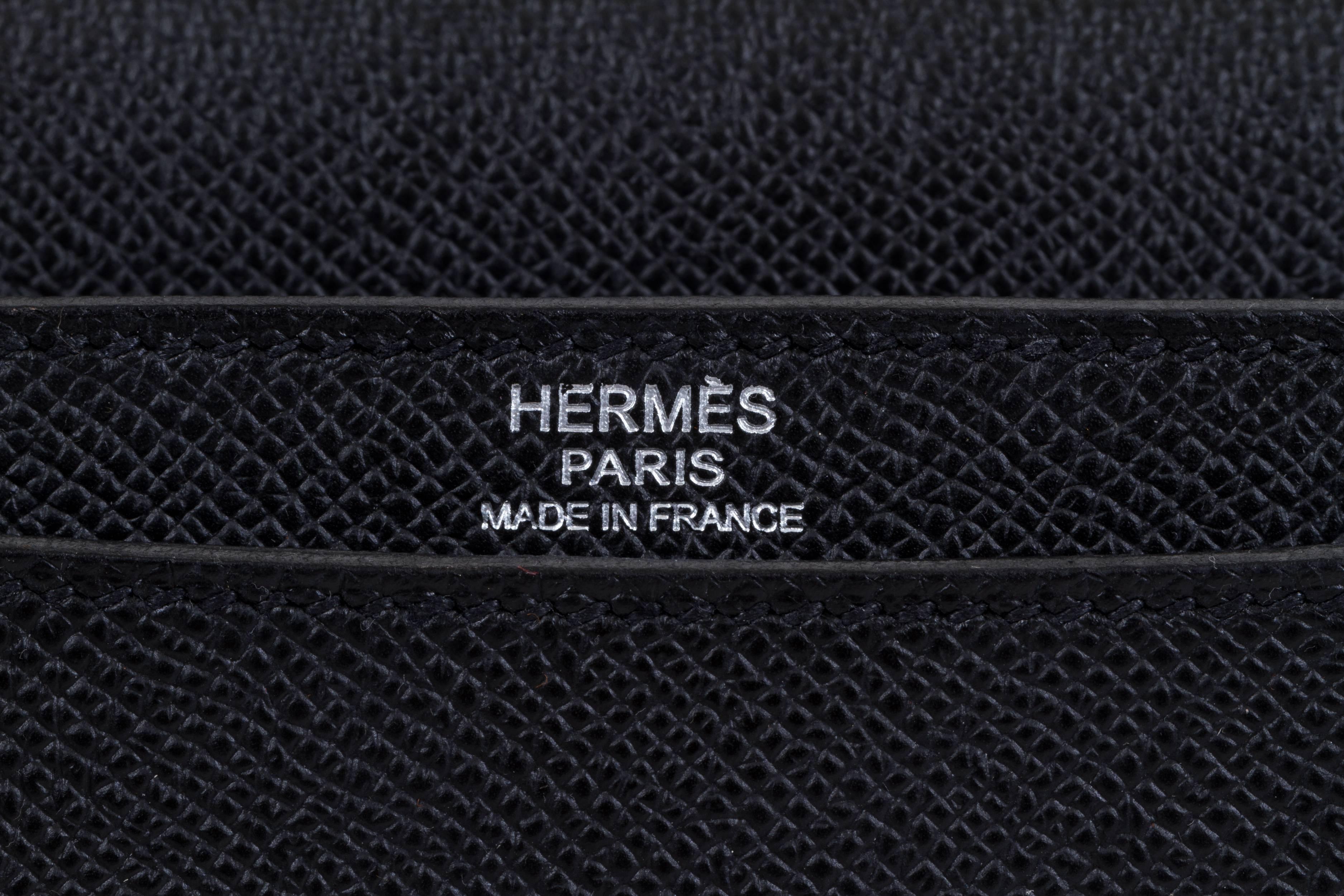 Mint Condition Hermes Black Epsom Kelly Briefcase with Box 3
