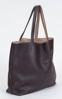 Hermes Double Sens Reversible Etoupe and Brown Tote Bag