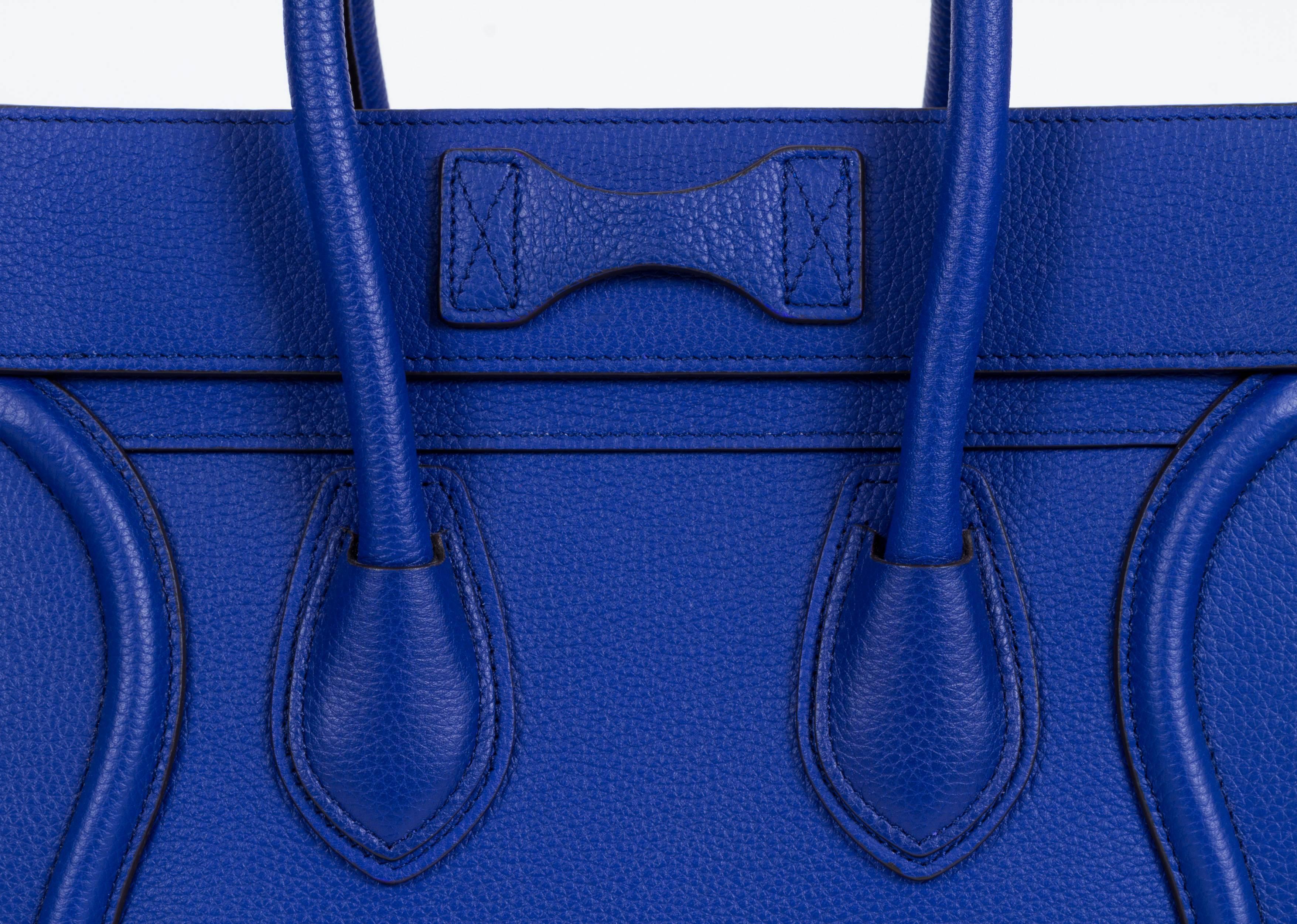 New Celine Indigo Micro Luggage Bag In New Condition In West Hollywood, CA