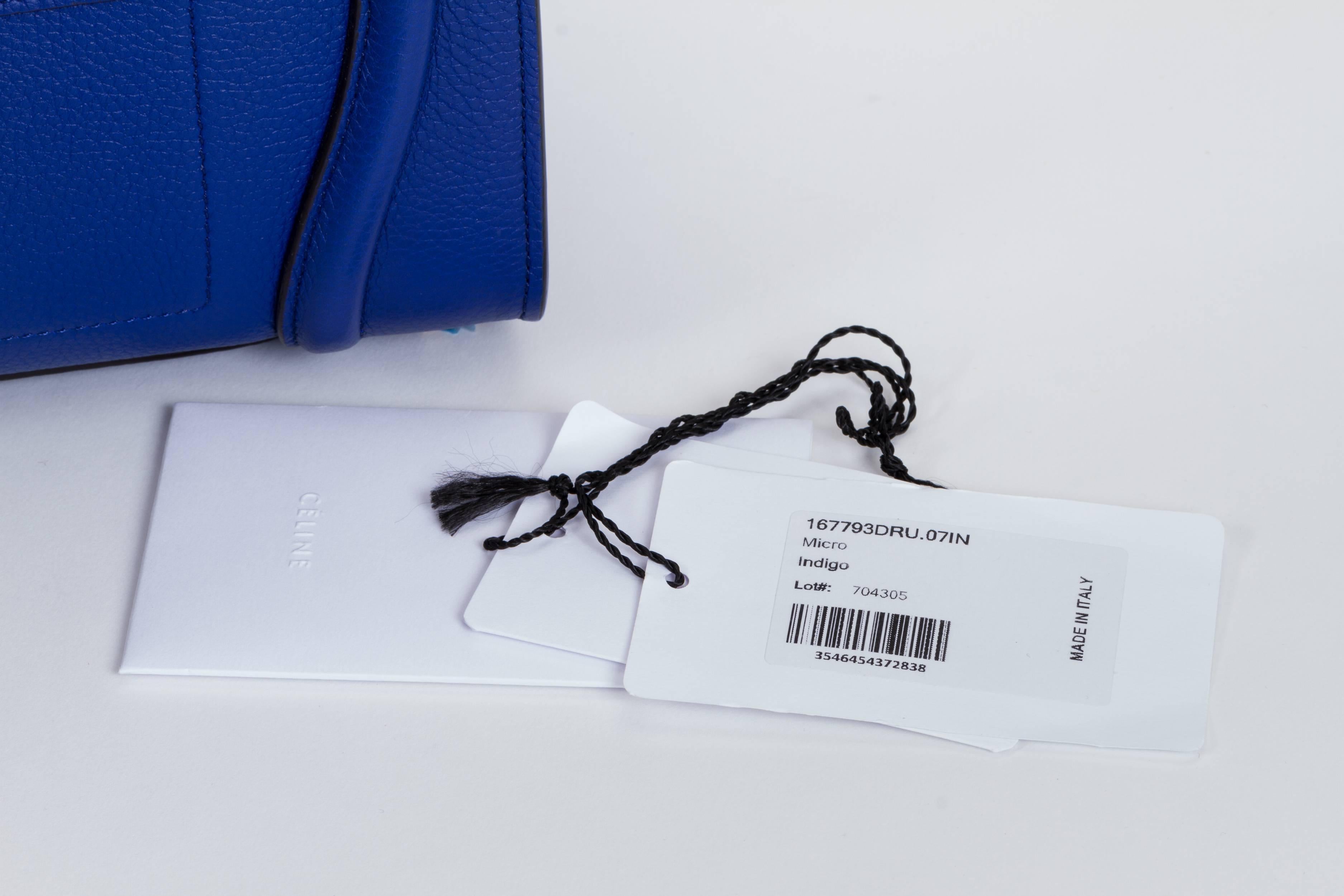 Women's New Celine Indigo Micro Luggage Bag