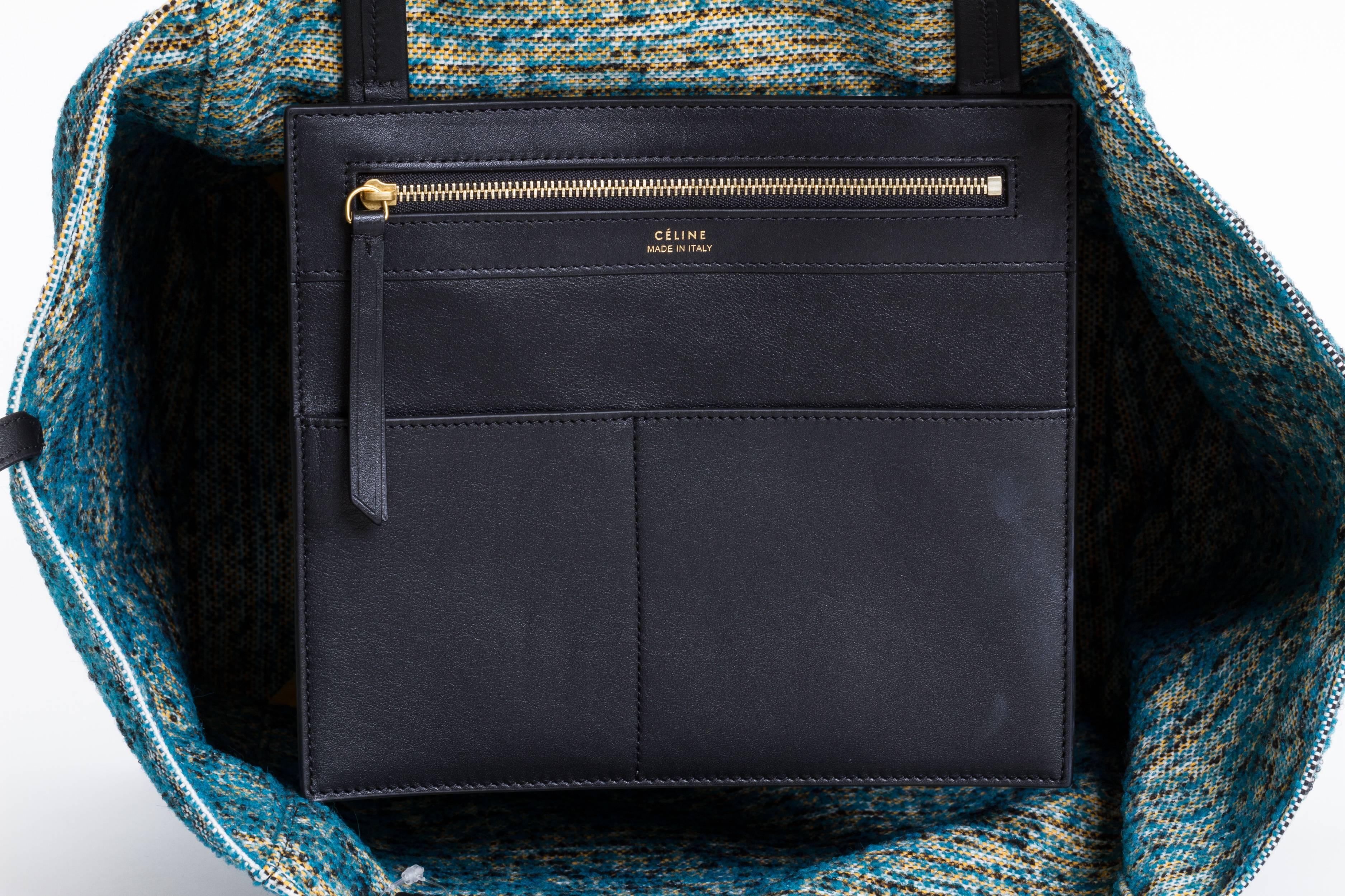 Women's New Celine Boucle Fabric Blue Phantom Bag